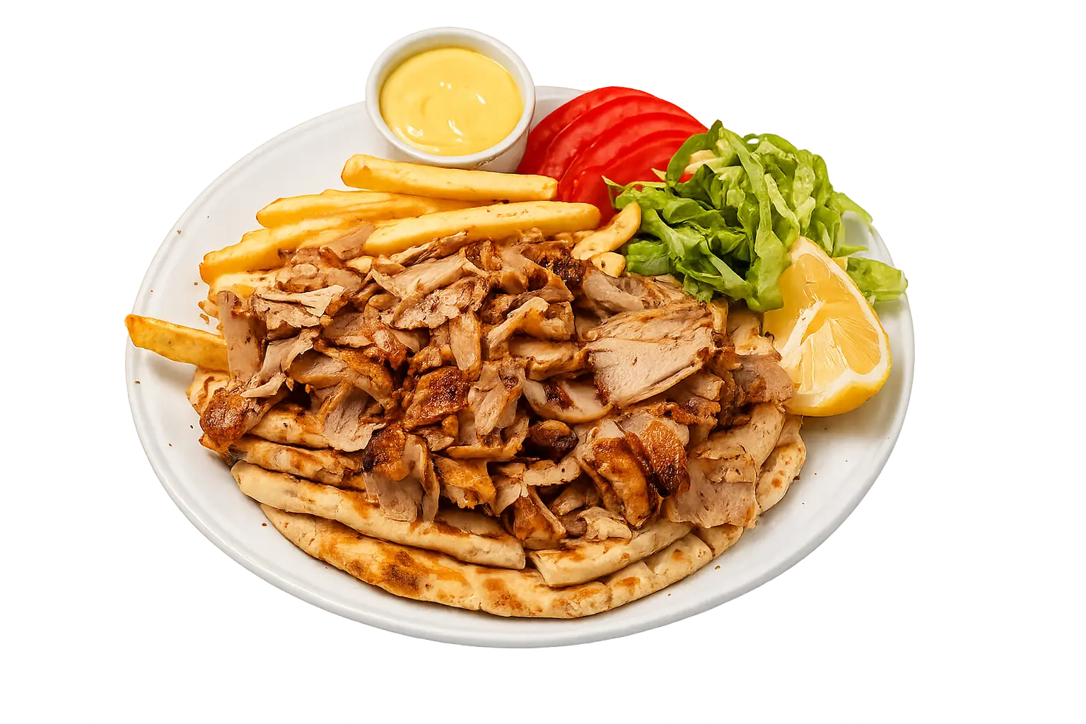 Kycklinggyros Tallrik – Rullande Taverna Kycklinggyros Tallrik - Rullande Taverna